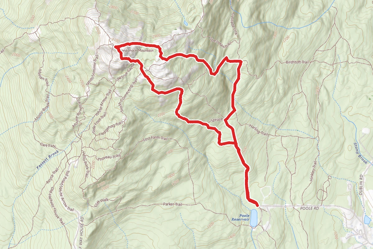 Monadnock Summit Loop via Cascade Link, Red Spot, Pumpelly, and White Cross Trails