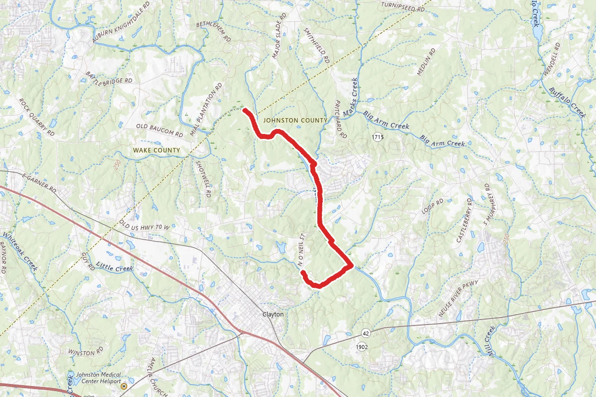 Clayton River Walk via Sam's Branch Greenway Trail