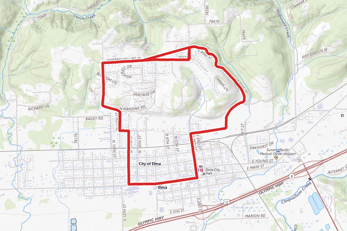 Elma City Loop route map