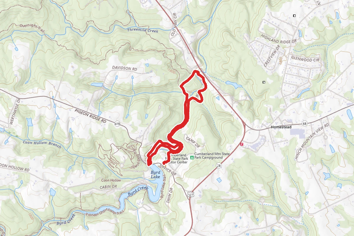 Byrd Creek Trail and Cumberland Plateau Trail Loop