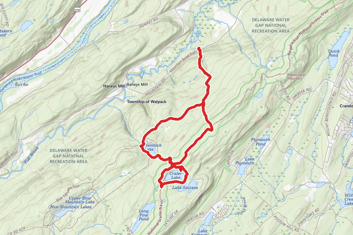 Buttermilk Falls and Crater Lake Loop Trail