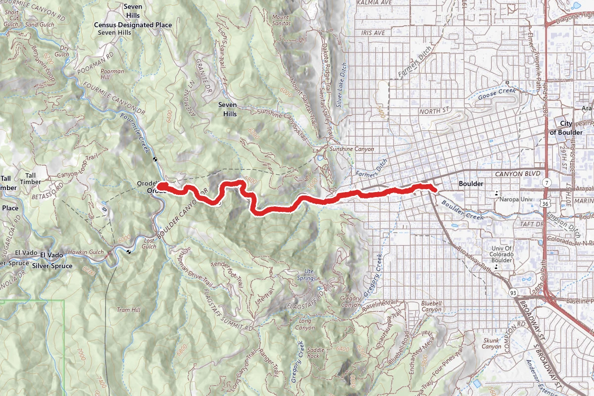 Boulder Creek Trail via Central Park