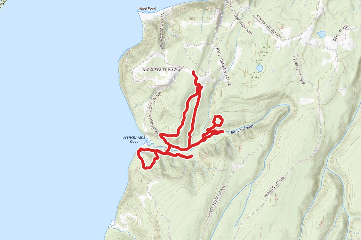Beach House, Stump House, Big Maple, and Plateau Loop