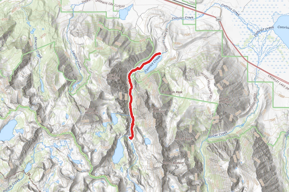 Convict Creek Trail to Mildred Lake