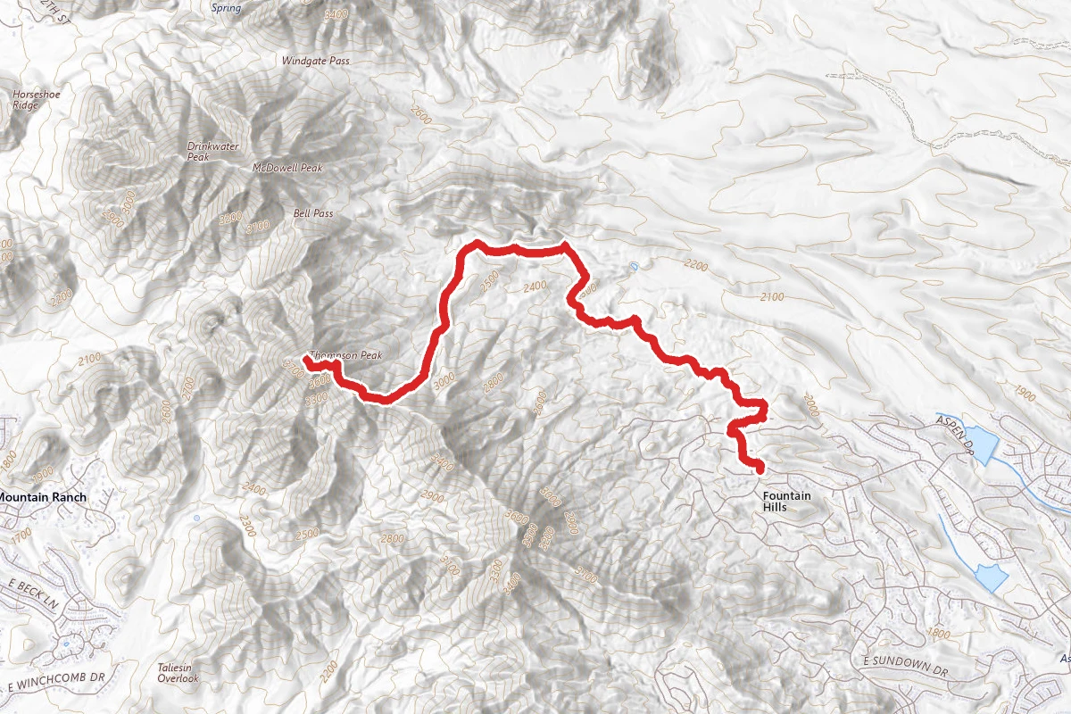 Sonoran Trail to Dixie Mine to Thompson Peak
