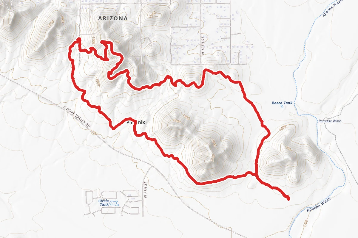 Ocotillo, Apache Wash and Sidewinder Loop