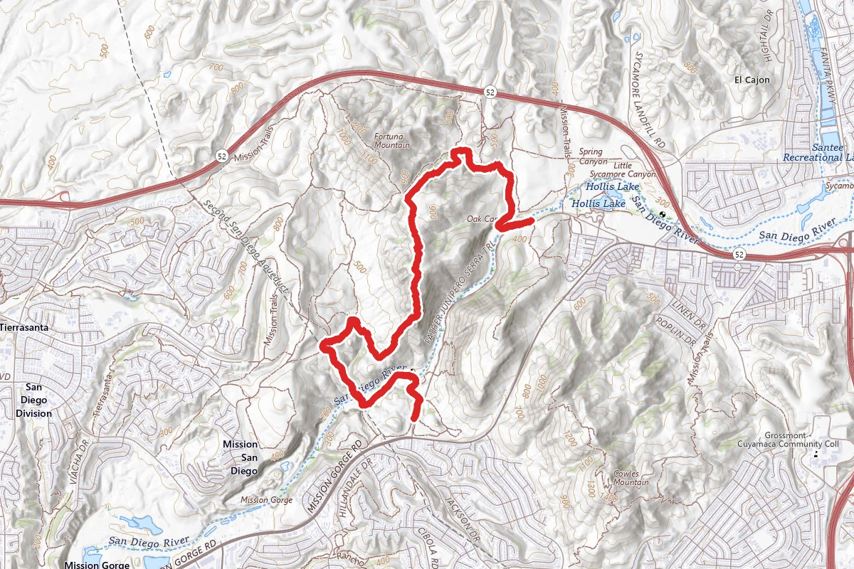 Oak Canyon Trail to South Fortuna Trail