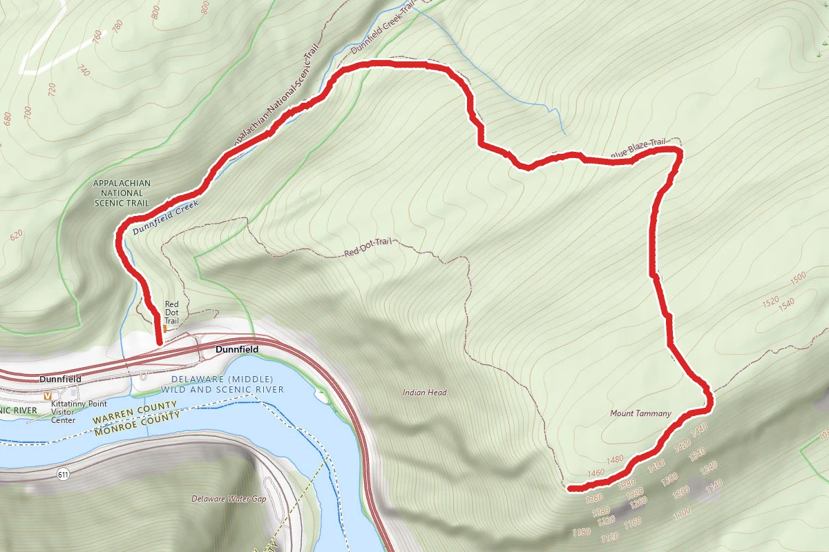 Mount Tammany via Blue Dot Trail