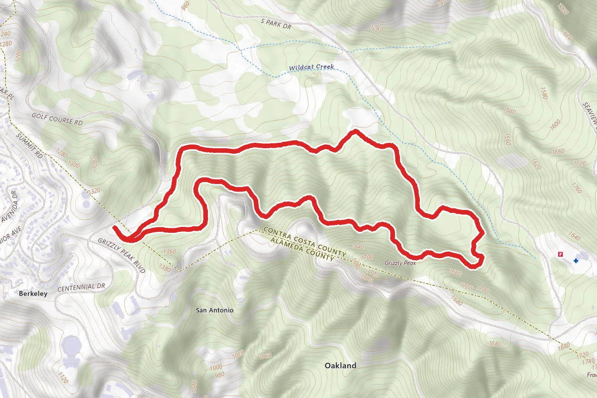 Grizzly Peak, Tower Trail and Golf Course Trail Loop