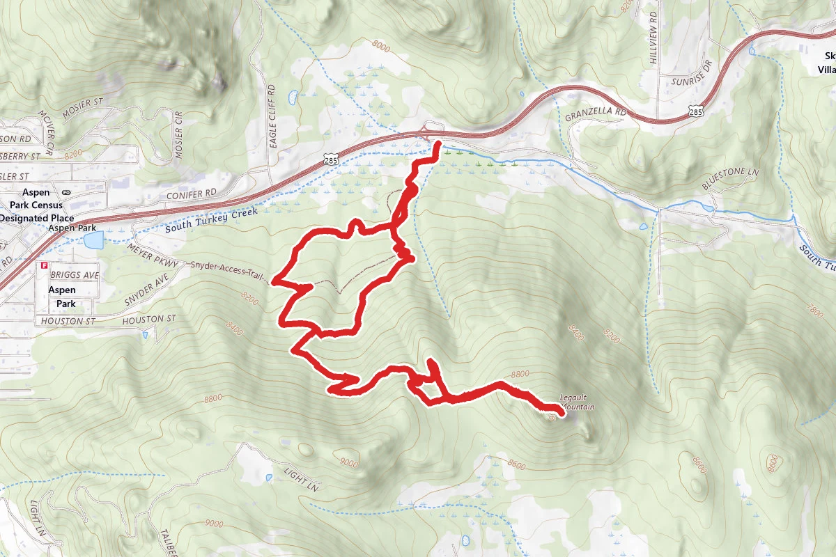 Legault Mountain via Sunny Aspen, Old Ski Run and Lodge Pole Loop