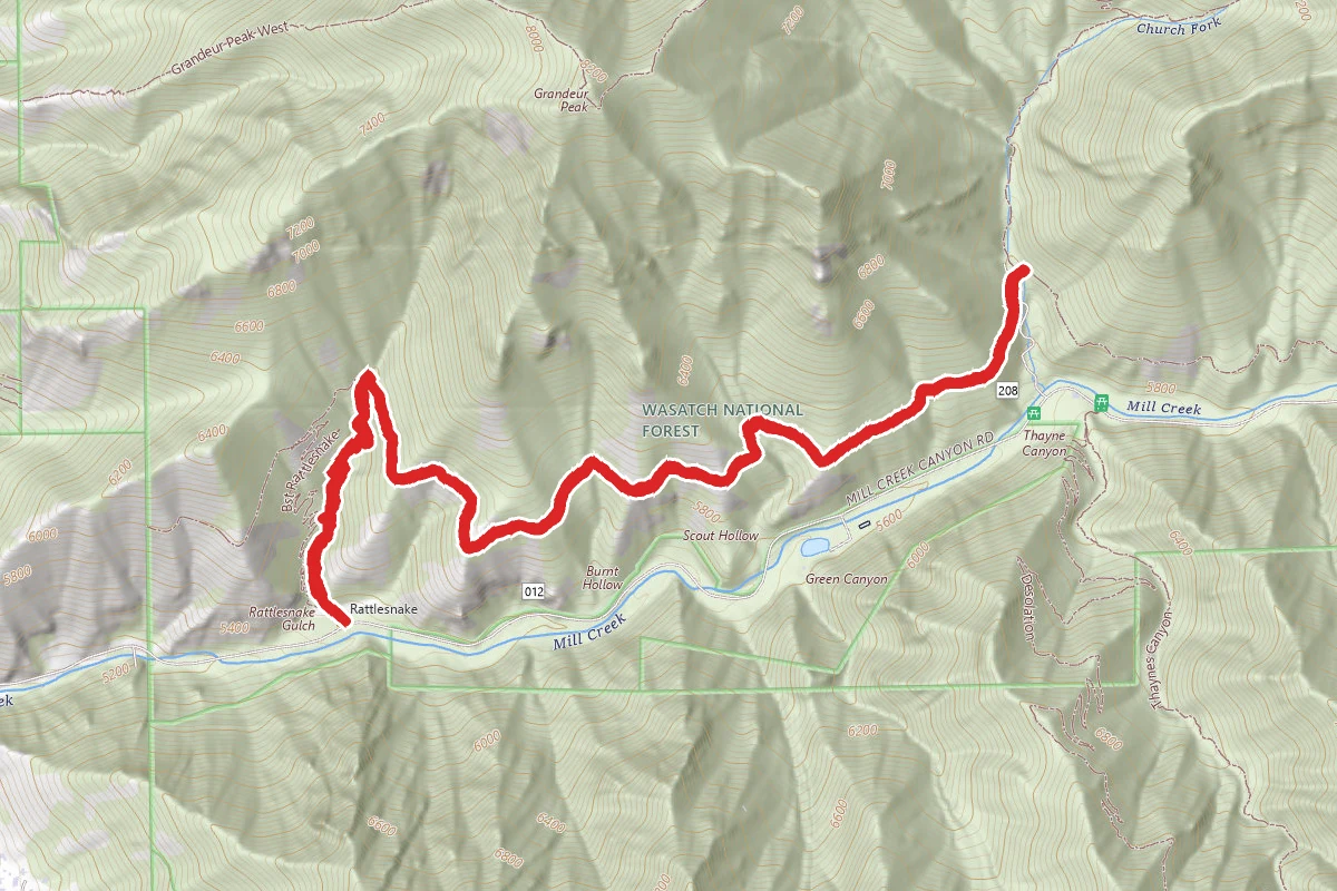 Pipeline Trail via Rattlesnake Gulch Trail
