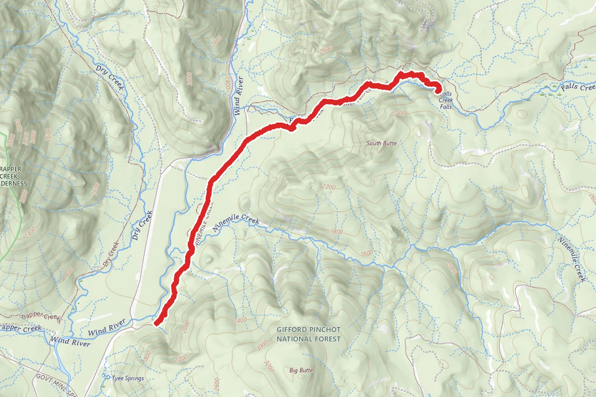 Falls Creek Trail Winter Route