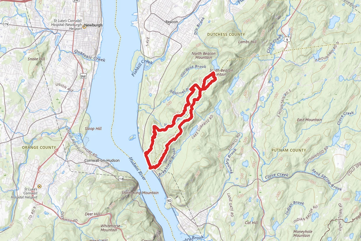 South Beacon and Sugarloaf Mountains Loop via the Breakneck Ridge and Wilkinson Trails