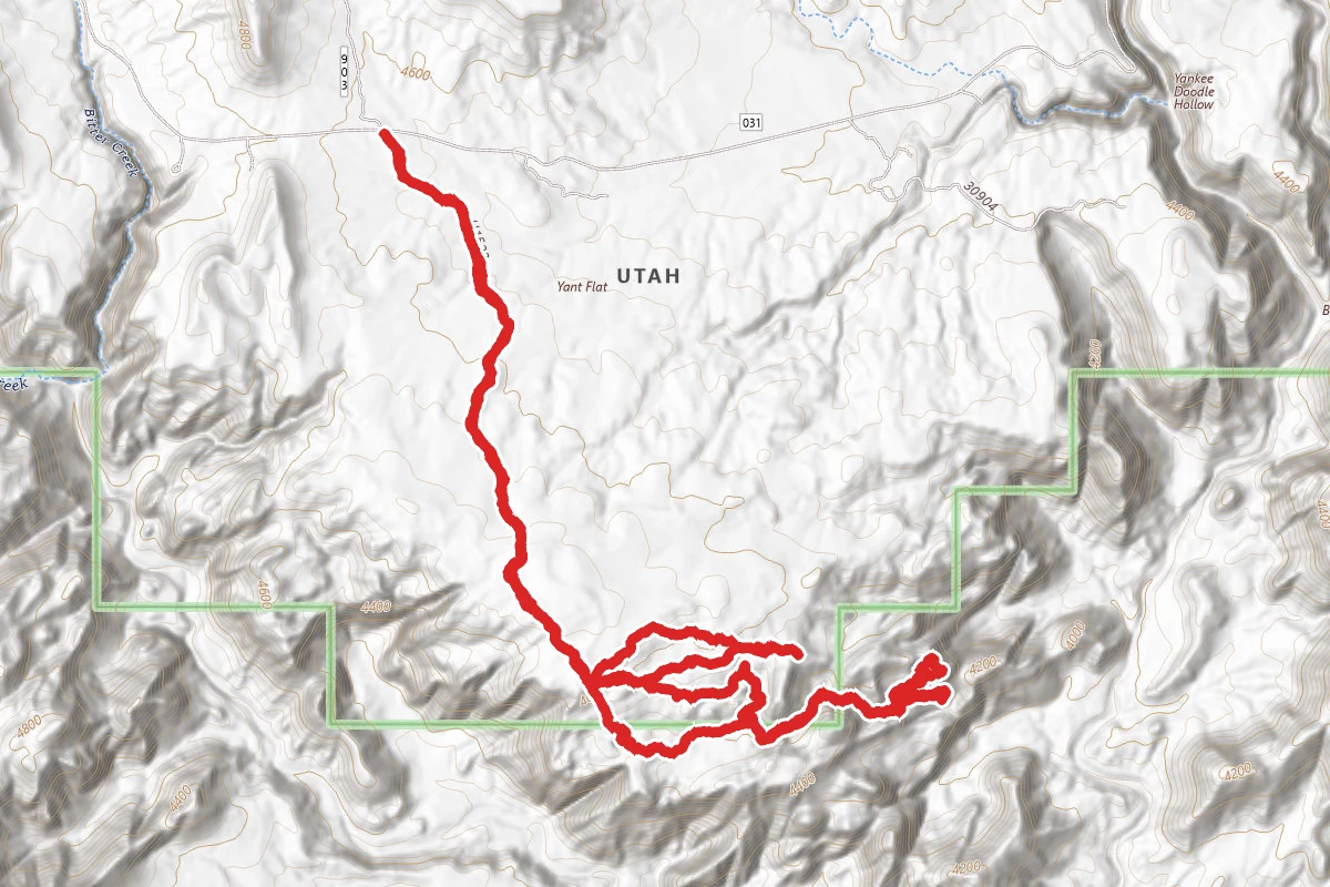 Yant Flats to Candy Cliffs and Yellow Top