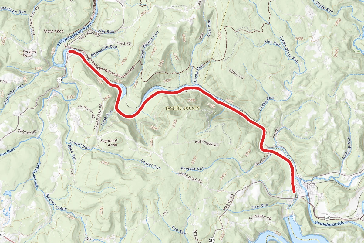 Youghiogheny River Trail - Ohiopyle to Confluence
