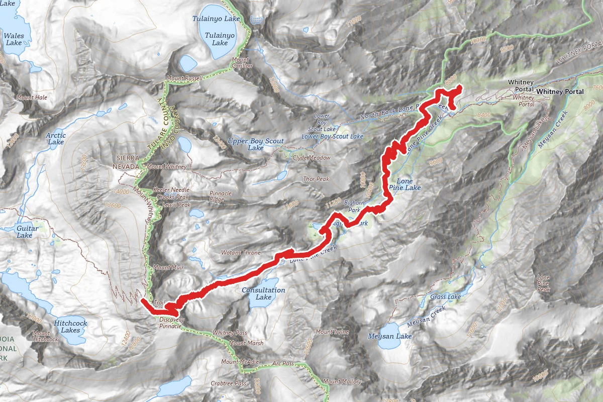 Lone Pine Lake Trail to John Muir Trail