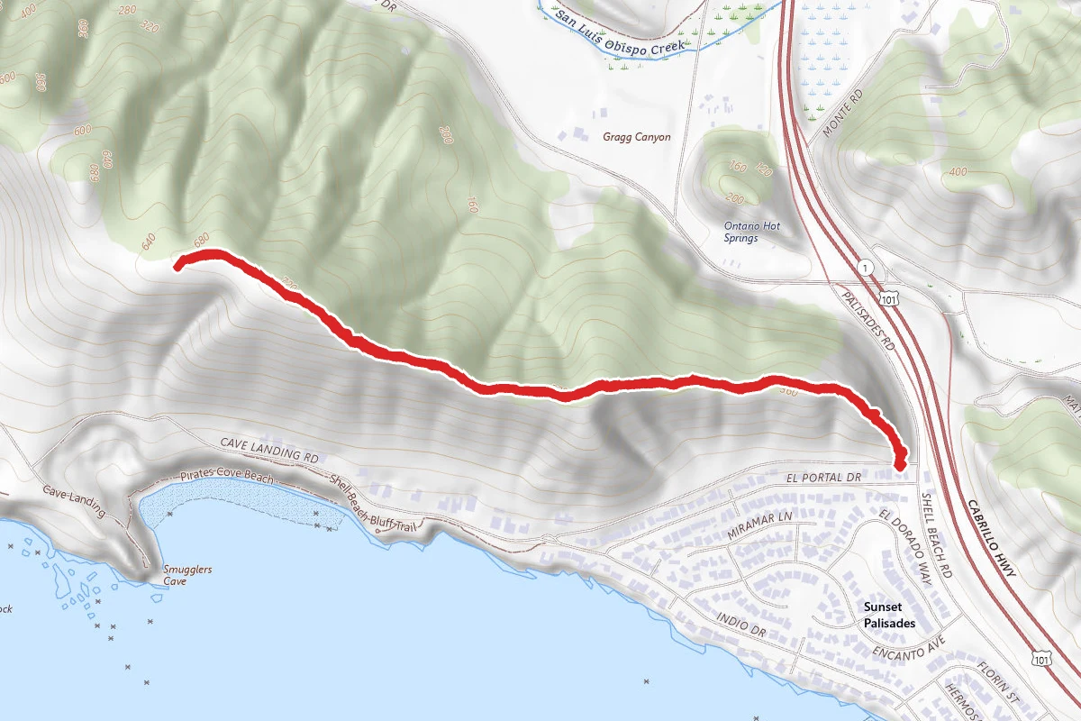 Ontario Ridge Trail via Shell Beach Road