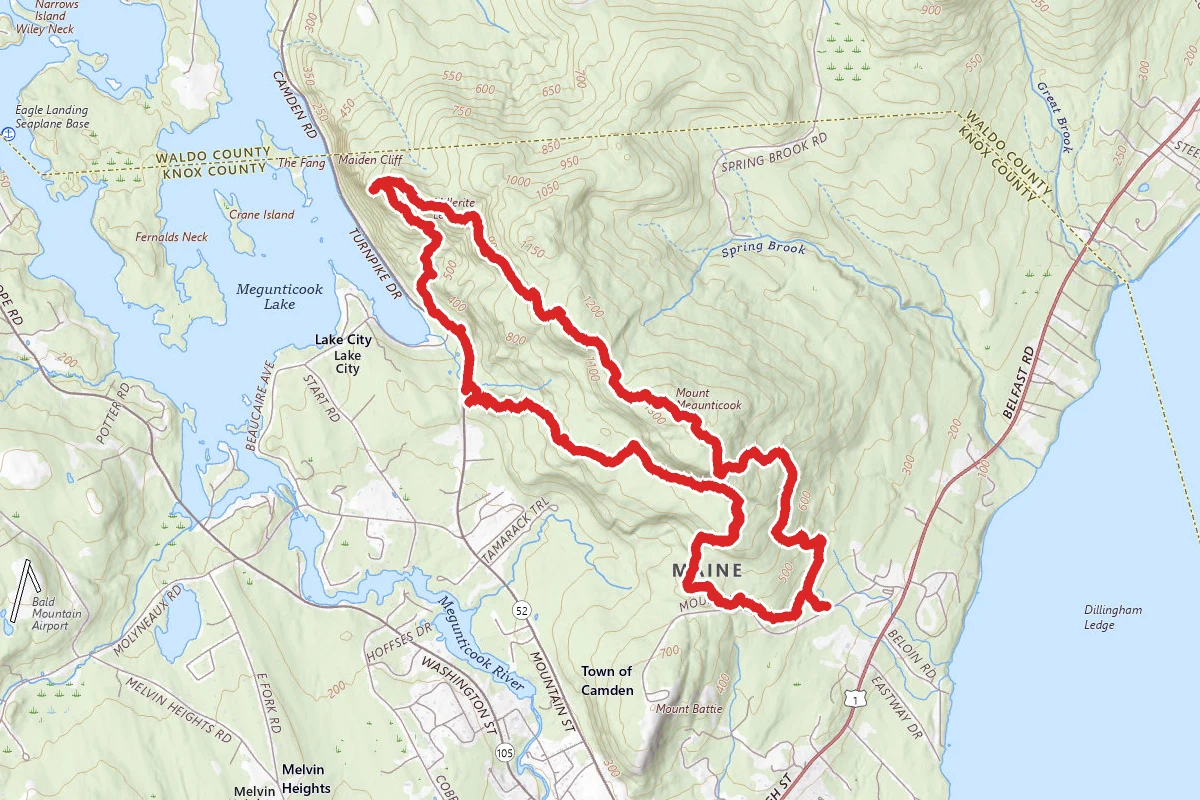 Mount Megunticook, Maiden Cliff, and Mount Battie Loop