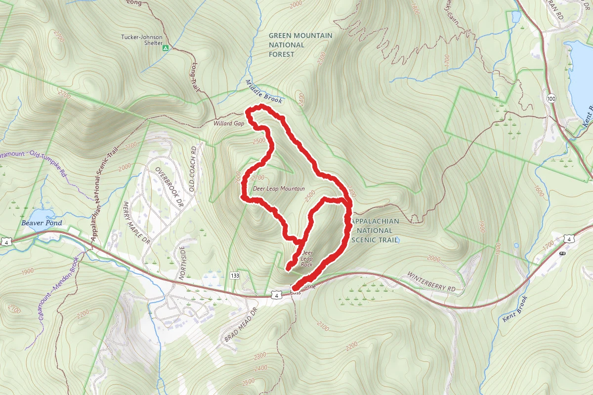 Deer Leap Overlook and Willard Gap to Appalachian Trail Loop
