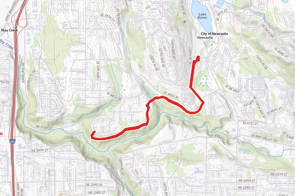 May Creek Trail from Lake Boren Park
