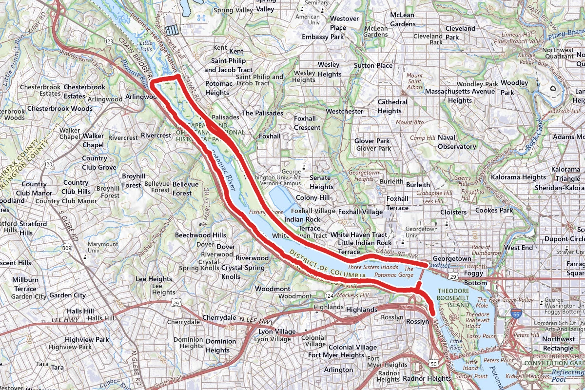 Potomac Heritage Trail and C&O Canal Towpath - Key Chain Loop