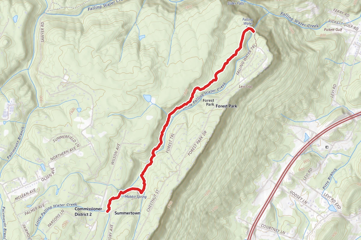 Mabbit Springs Trail and Falling Waters Falls Trail