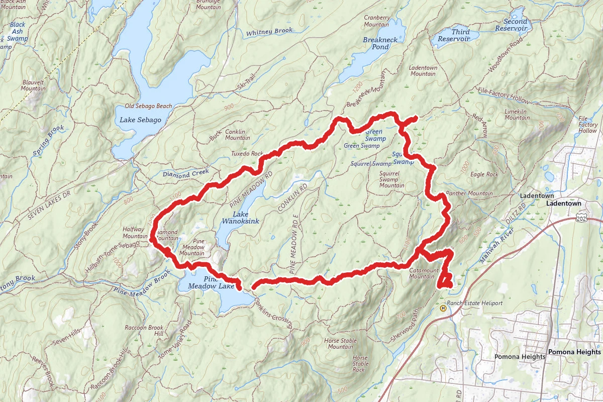 Panther Mountain to Diamond Mountain to Pine Meadow Lake Loop