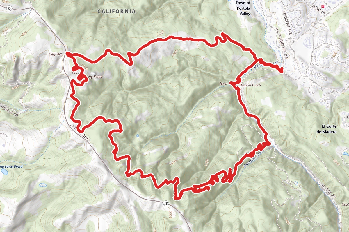 Spring Ridge, Anniversary, Lost, Razorback Ridge, Eagle and Hamms Gulch Trail Loop