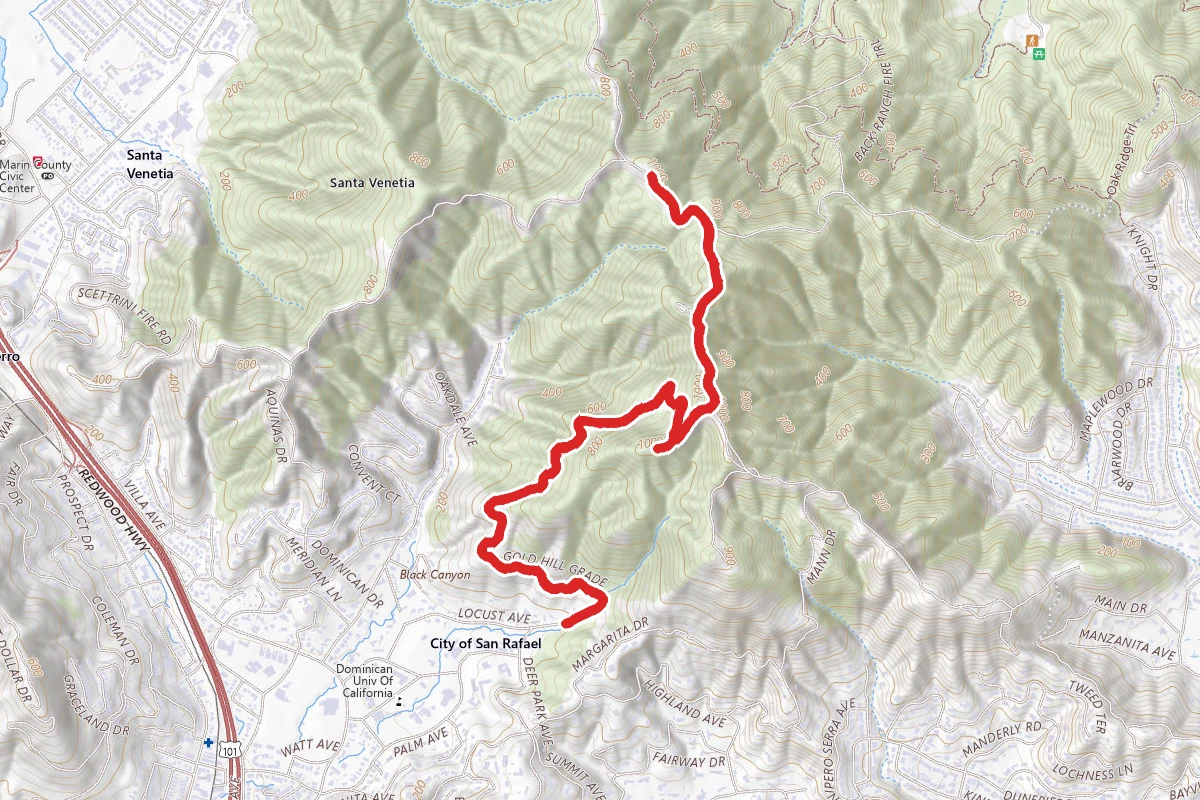 Gold Hill Grade to Nike Missile Site