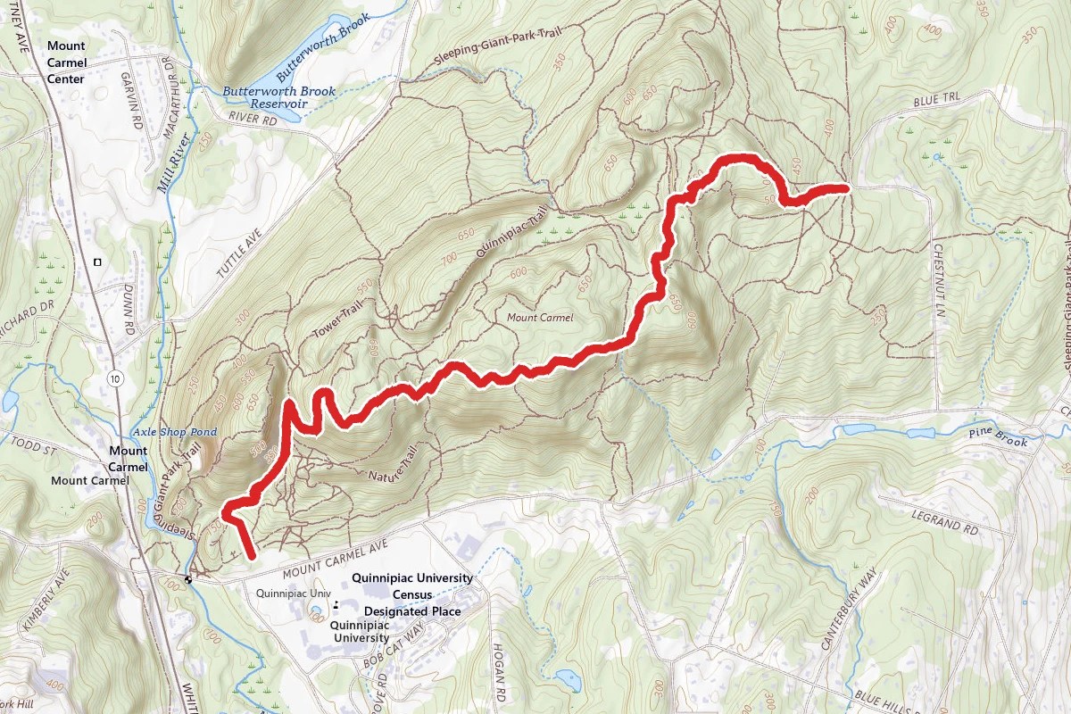 Sleeping Giant Head White Trail