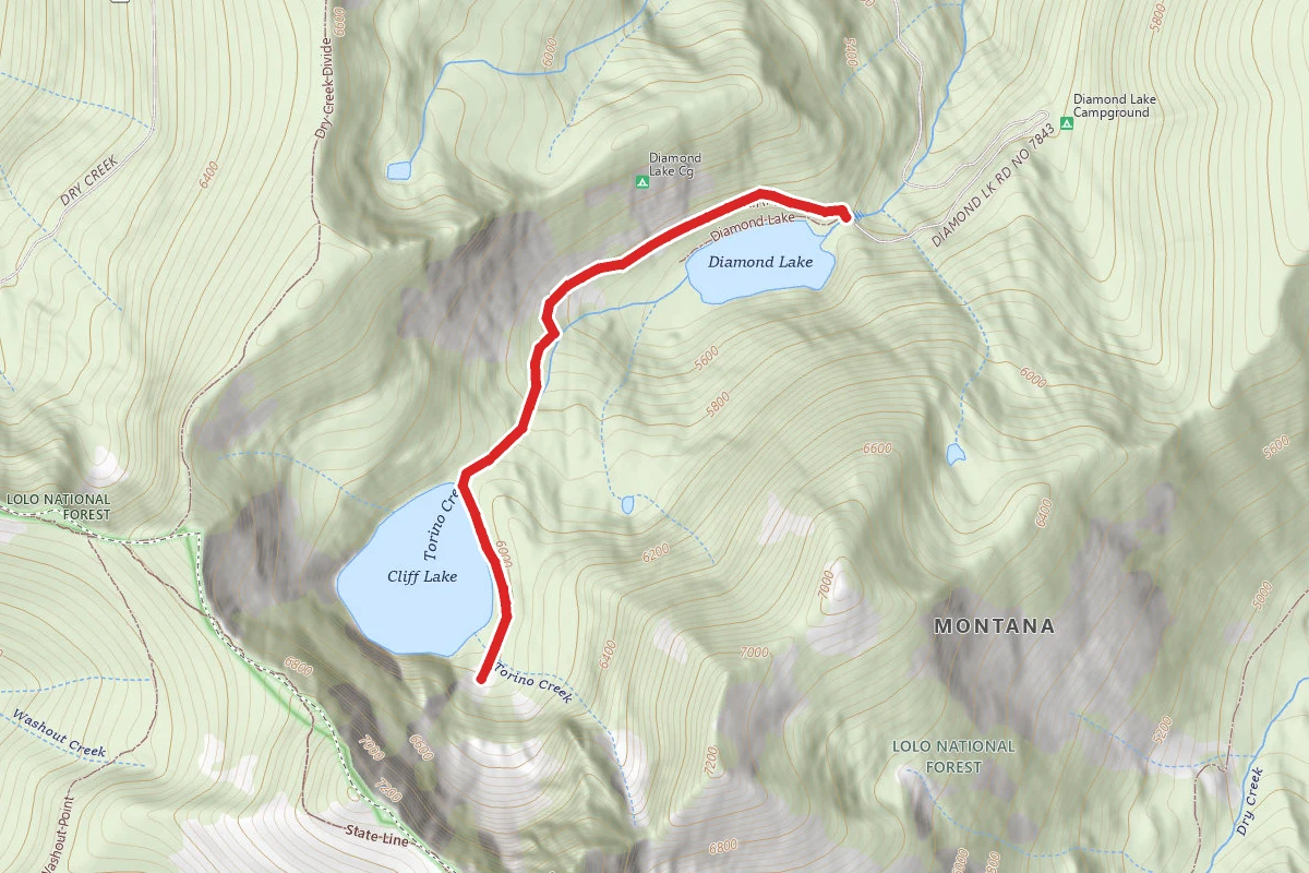 Diamond Lake and Cliff Lake Trail