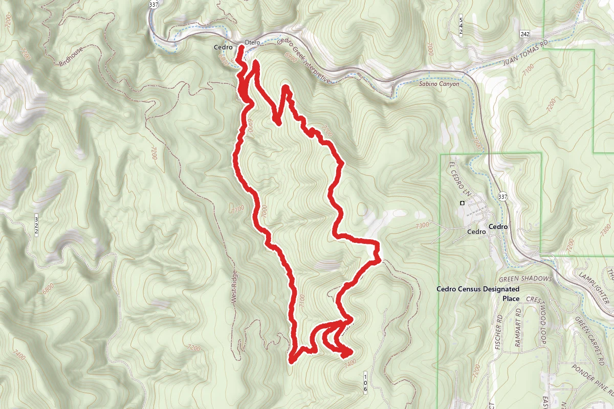 Otero Canyon to Blue RIbbon Trail
