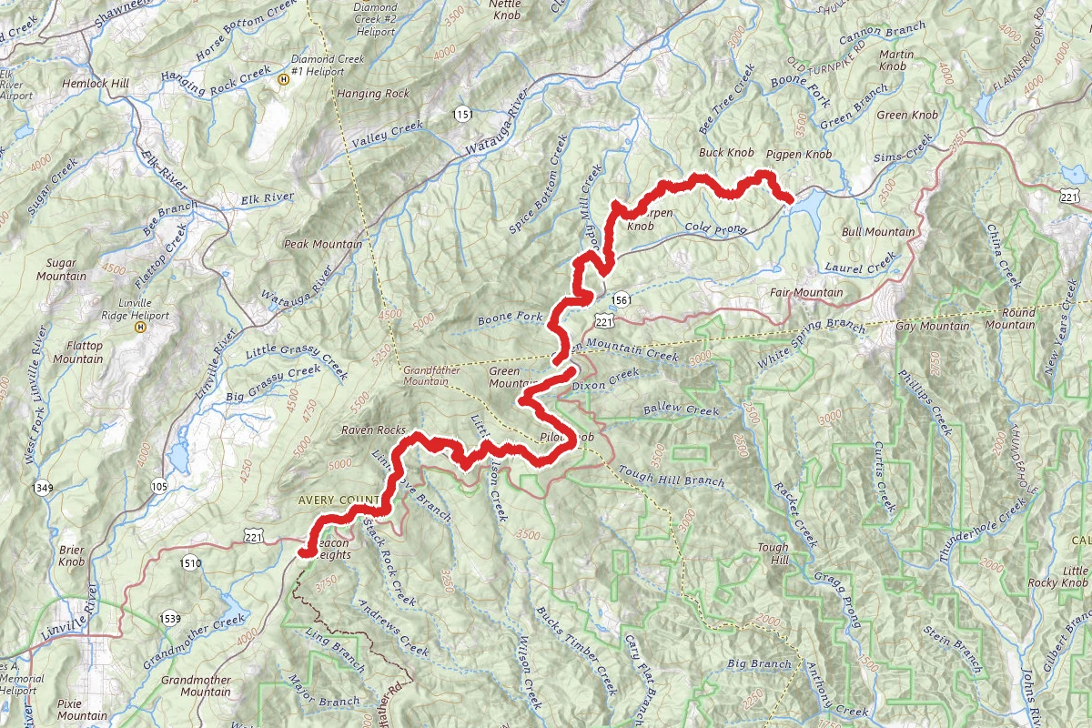 Tanawha Trail from Price Lake