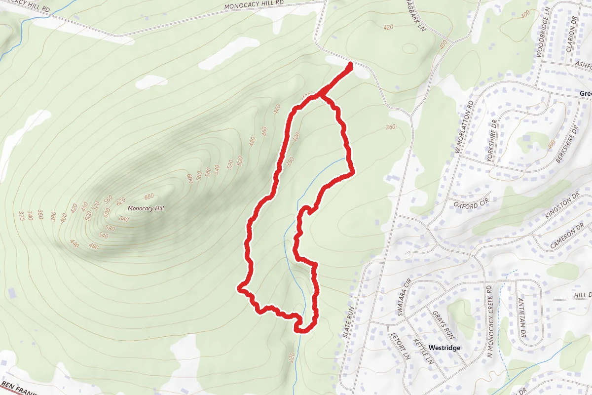 Creek Trail, Lower Trail and Monocacy Hill Trail