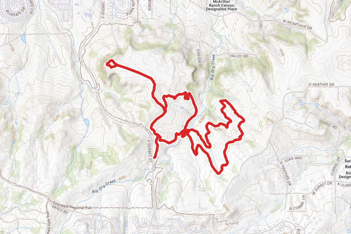 Ponderosa, Waterin' Hole, and Wildcat Mountain Trails Loop
