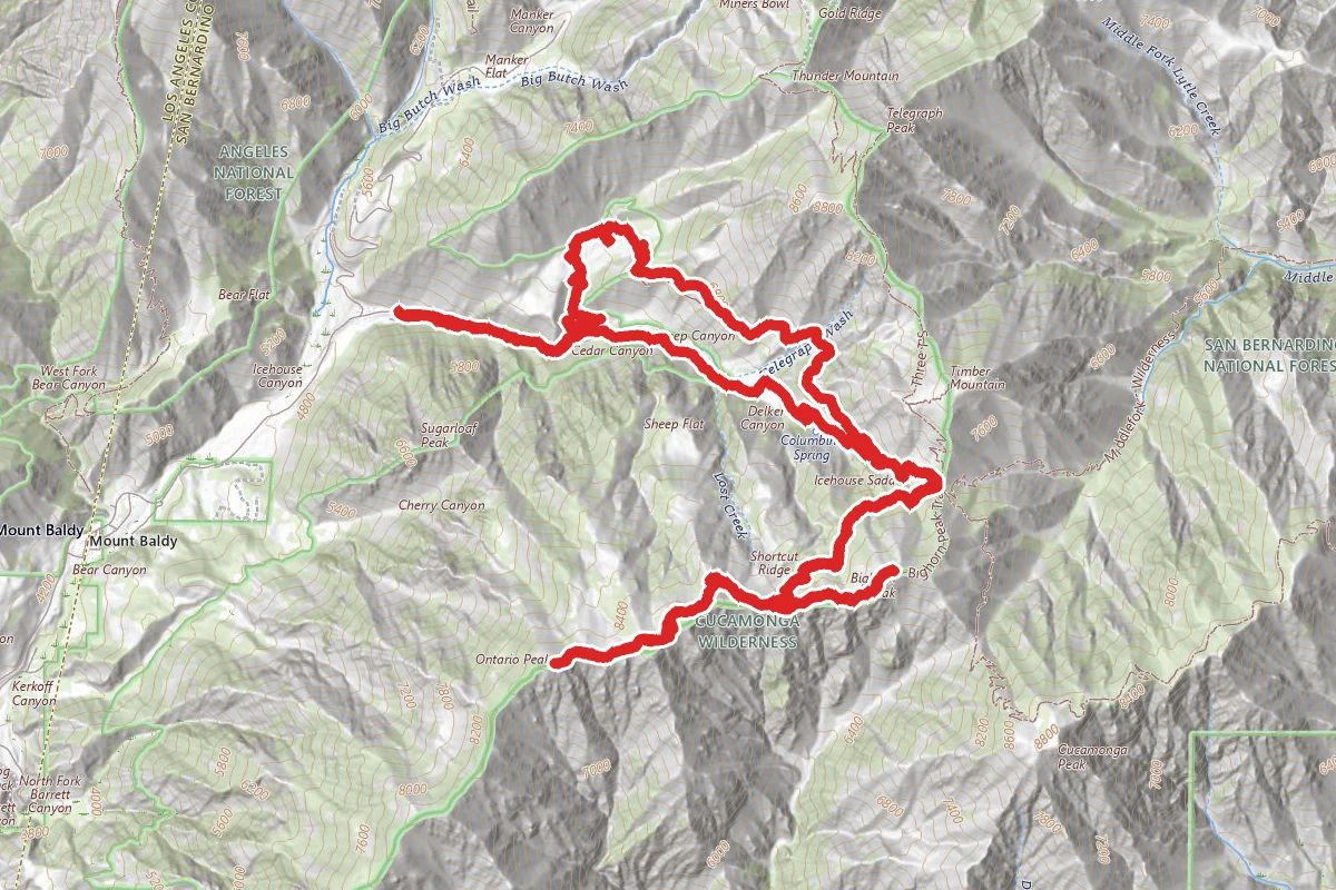 Ontario Peak and Bighorn Peak Loop