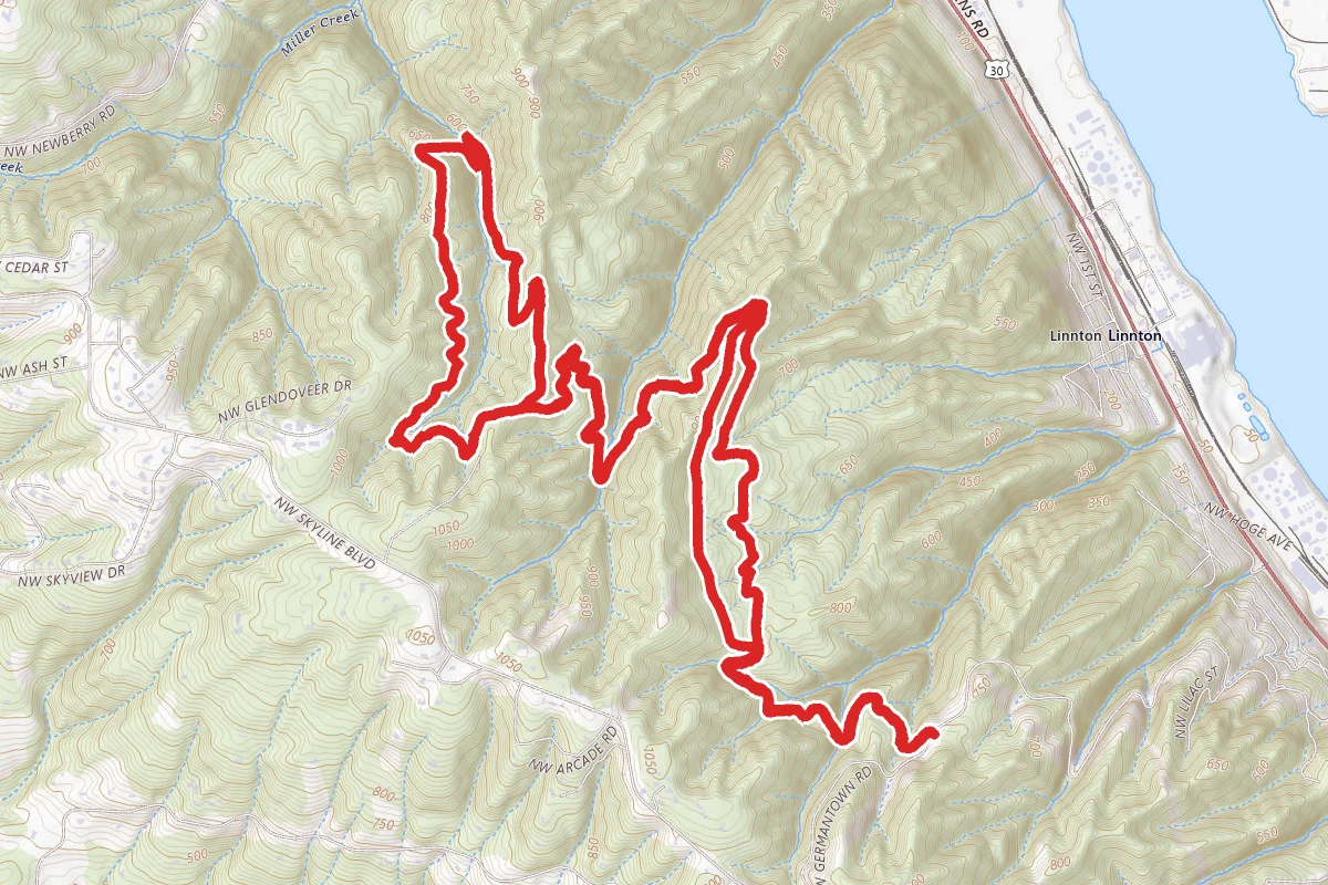 Wildwood Trail to NW Firelane Road Loop