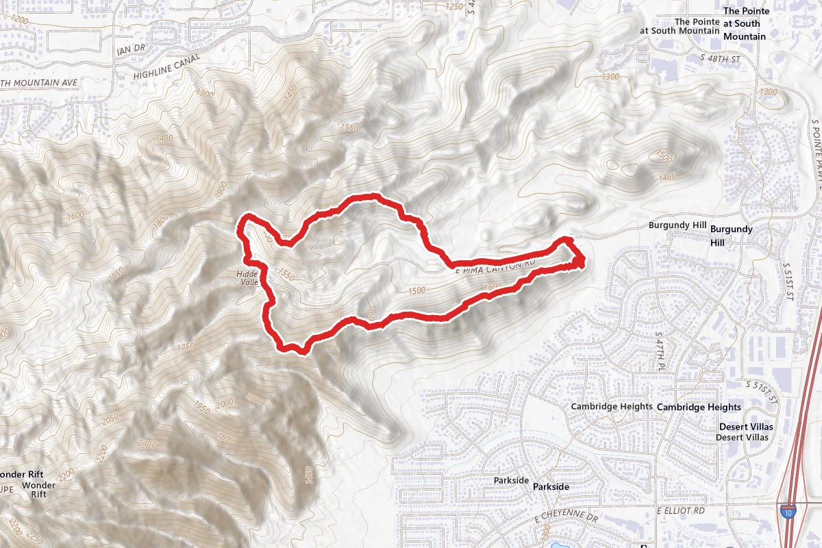 Pima Wash, Ridgeline, and Marcos de Niza Trail