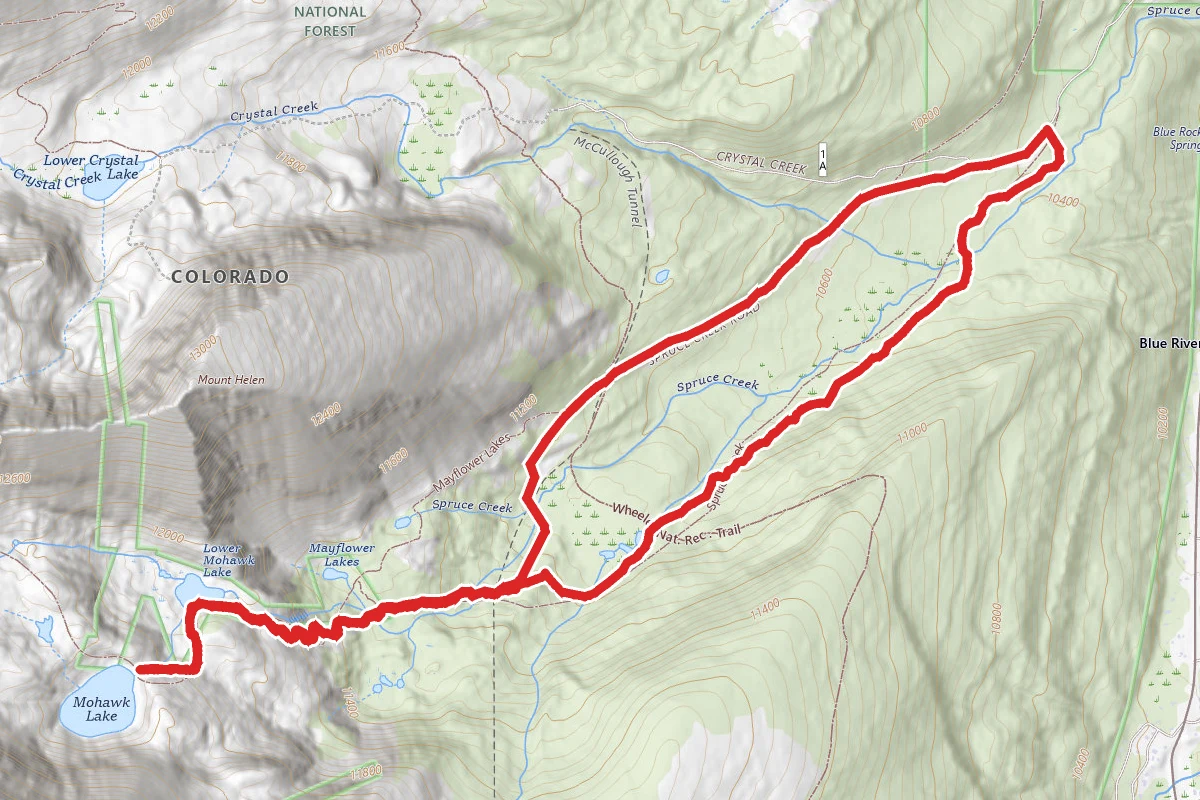Spruce Creek Road to Mohawk Lake and Continental Falls