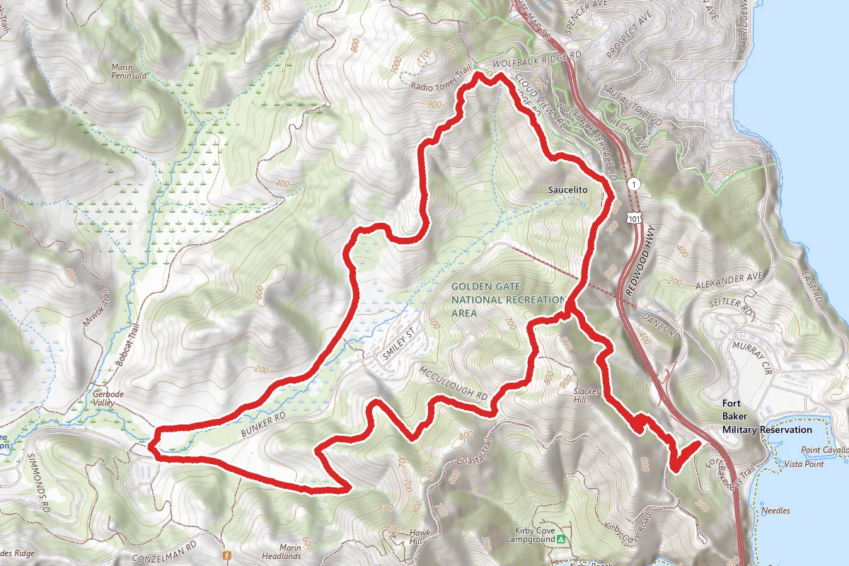 Rodeo Valley Loop Via Coastal and SCA Trails