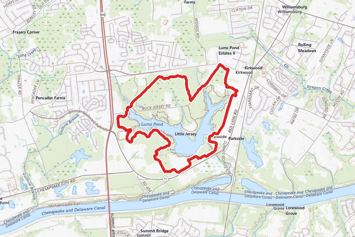 Little Jersey Trail around Lums Pond