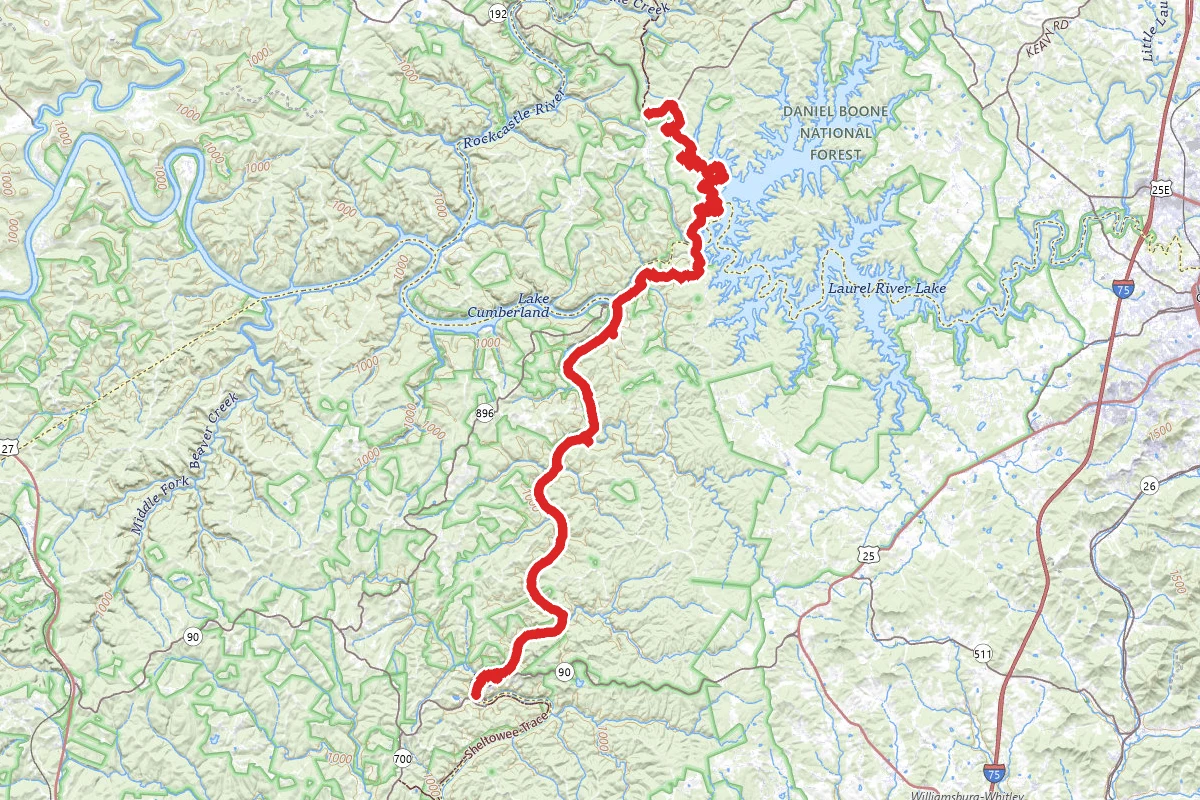 Sheltowee Trace Trail to KY 192