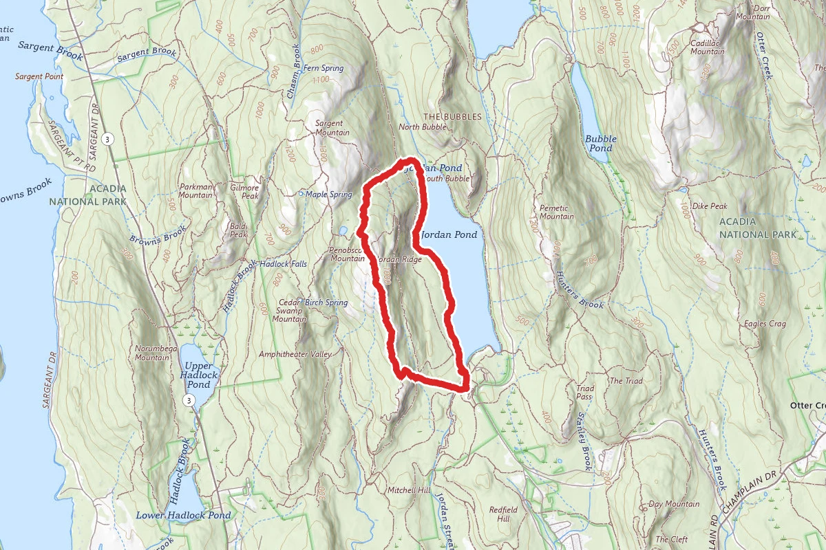 Spring, Penobscot Mountain, Deer Brook and Jordan Pond Path Loop