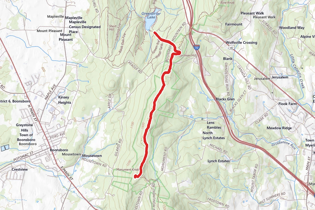 Washington Monument via Bartman Hill Trail to Appalachian Trail