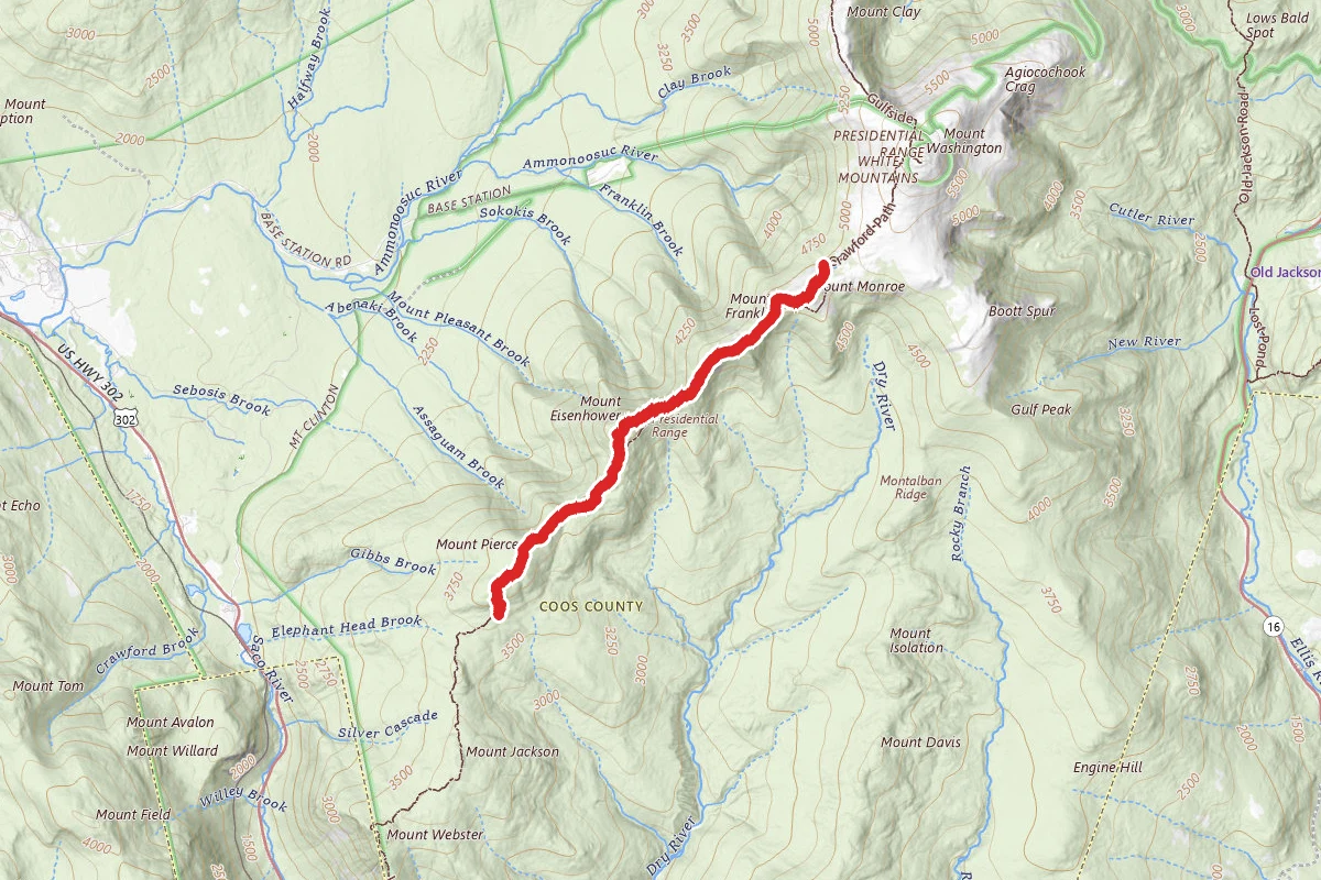 Mizpah Cutoff To Lakes Of The Clouds Hut via Crawford Path