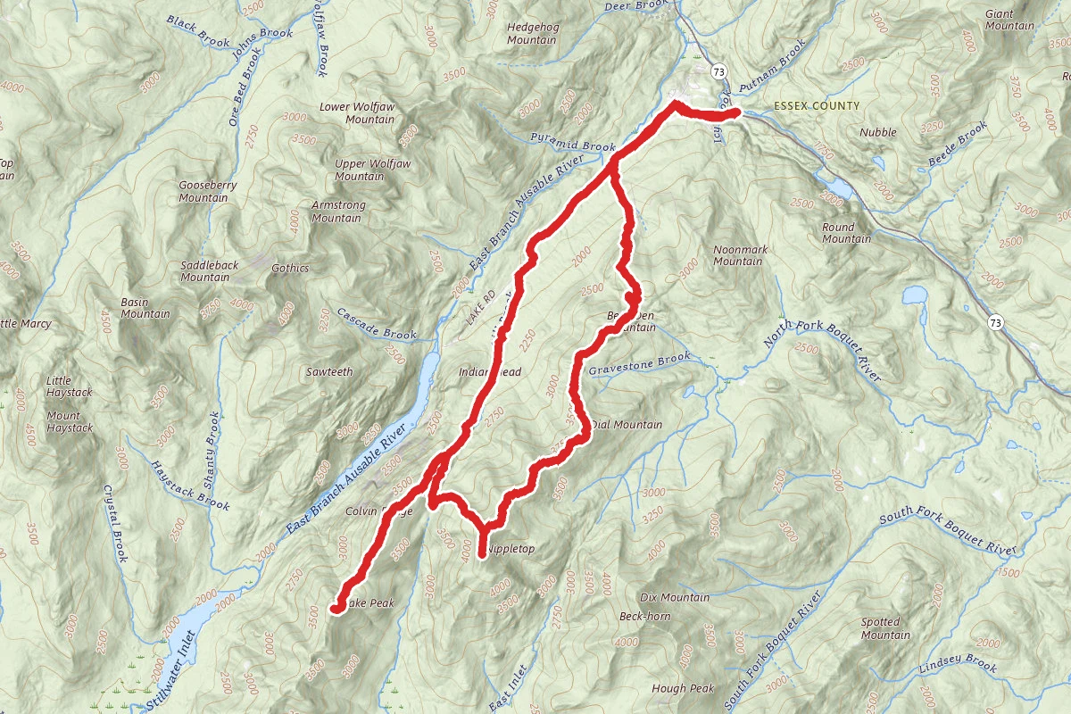 Mount Colvin, Nippletop, and Dial Mountain Loop