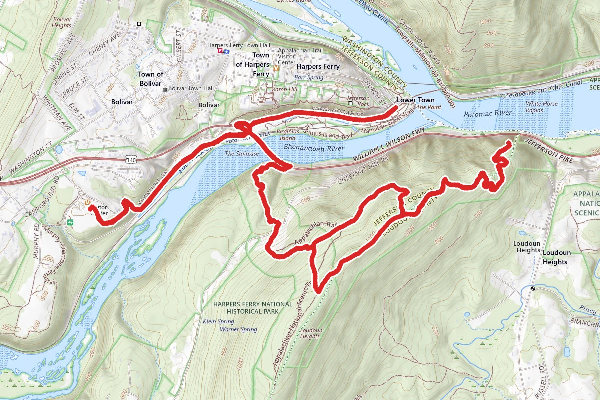 Visitor Center to Split Rock to Lower Town Loop