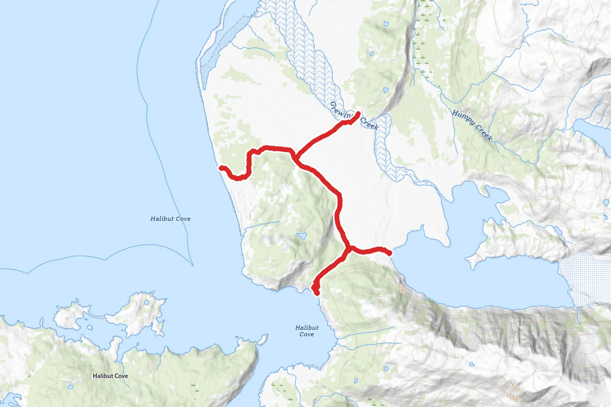 Glacier Lake Trail, Grewingk Tram and Saddle Trail