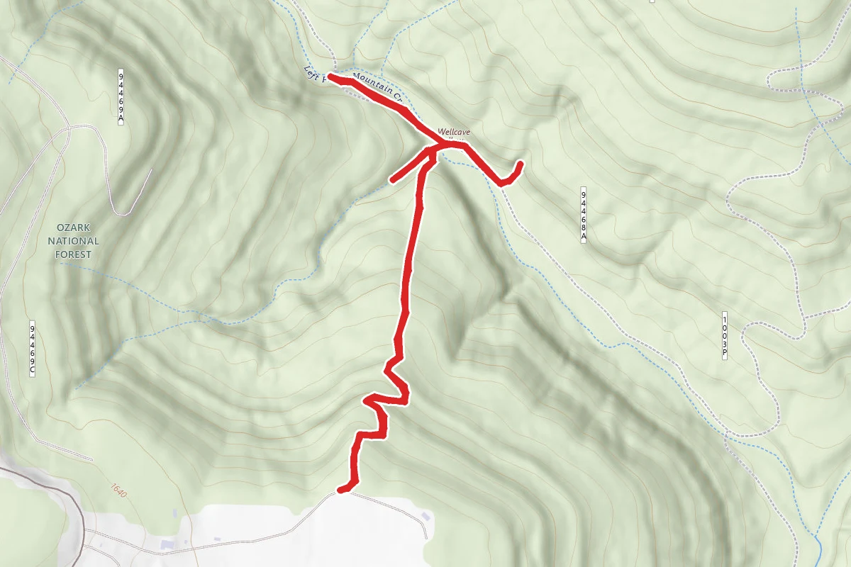 Sixty Foot Falls Trail via Mulberry Mt. Lodge