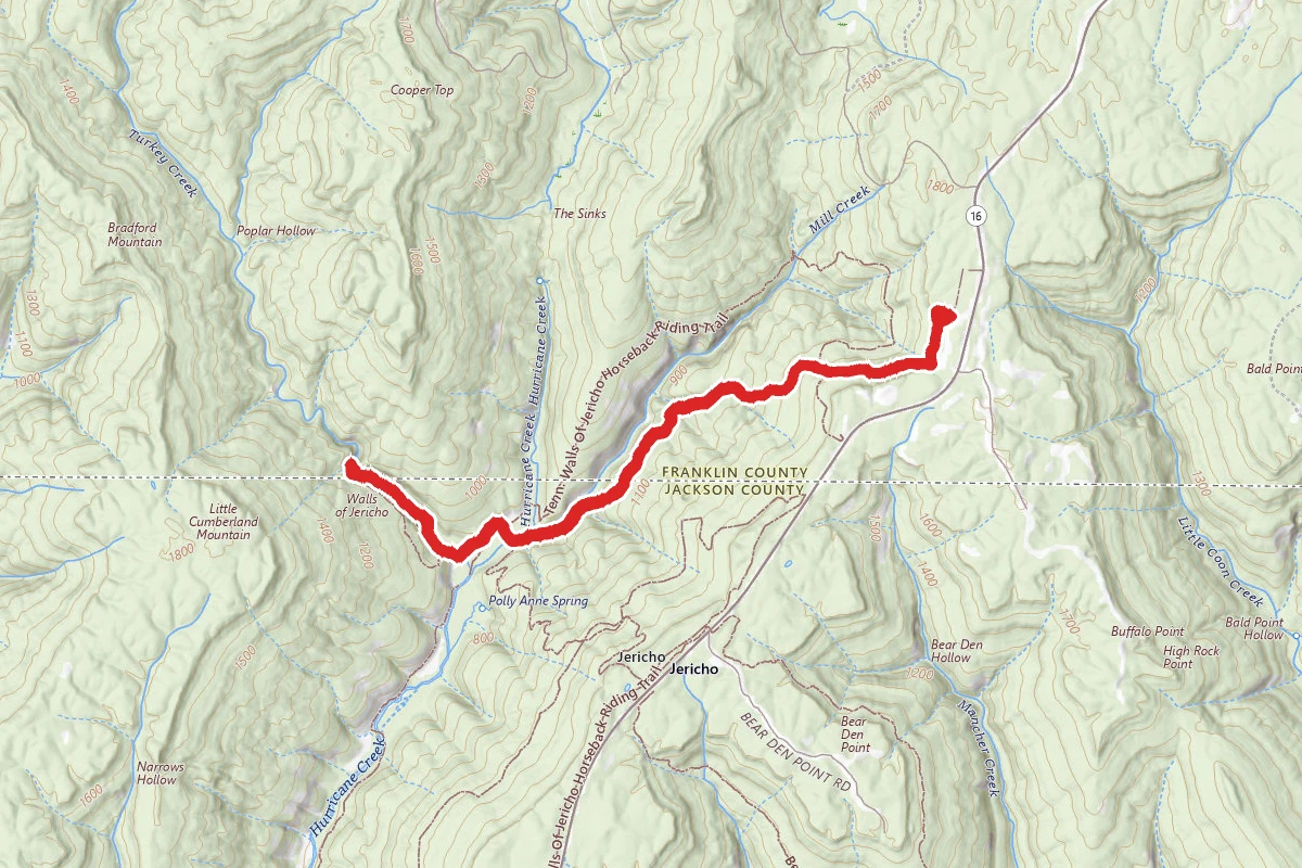 Walls of Jericho Trail Head